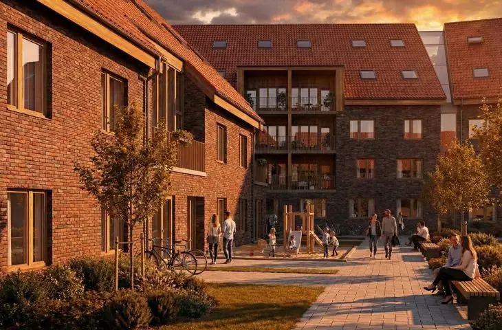 A student project of a development complex in Lidzbark Warmiński, whose author is Natalia Pankova