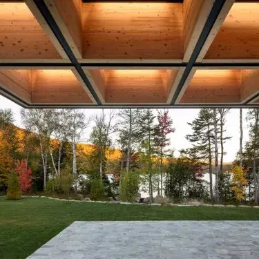 A house on Lac Archambault lake, in the Canadian village of Saint-Donat
