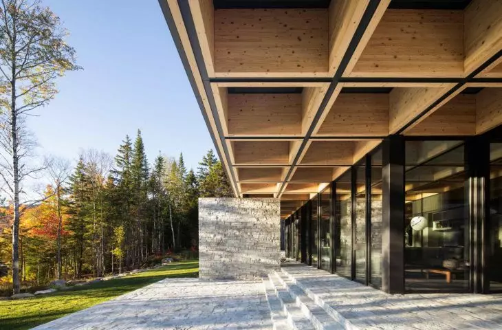 A house on Lac Archambault lake, in the Canadian village of Saint-Donat