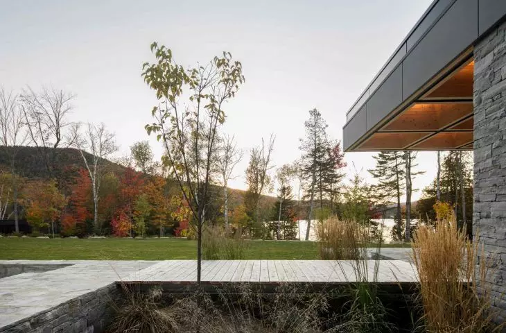 A house on Lac Archambault lake, in the Canadian village of Saint-Donat