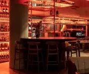 view of the bar