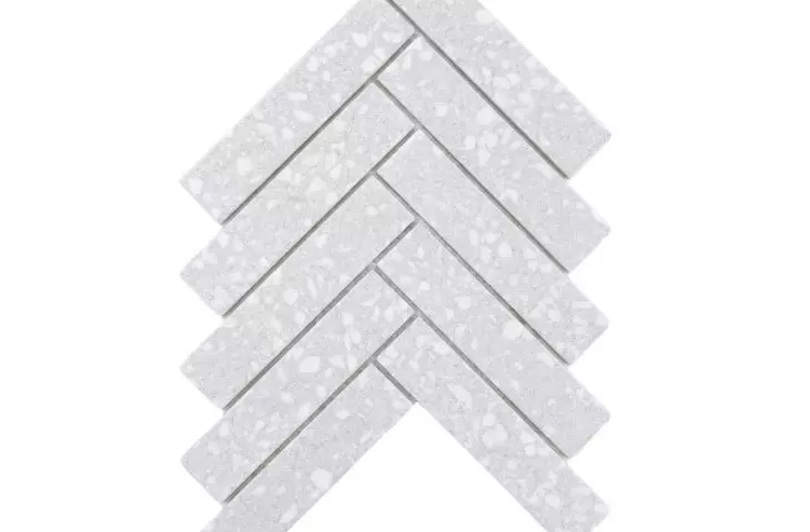 packshot Herringbone XL Cemento Terrazzo Matte