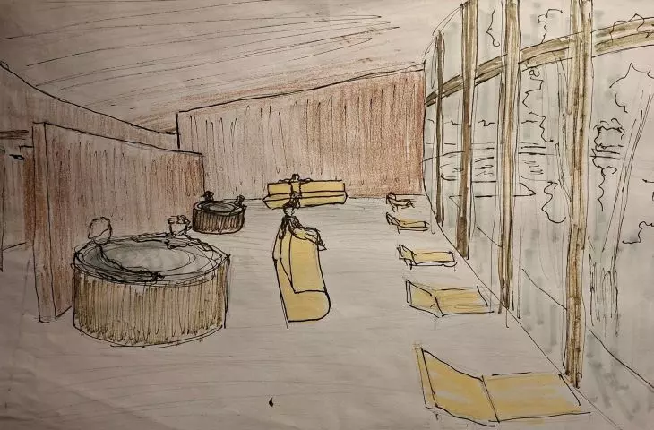 Hubert Karpiesiuk's student project of a sauna on Lake Dean.