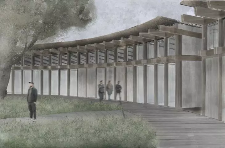 projekt studencki sauny nad Jeziorem Dziekanowskim Huberta Karpiesiuka