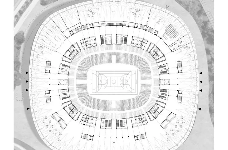 student project of sports arena by Hanna Gabryszewska and Aleksandra Nowosad