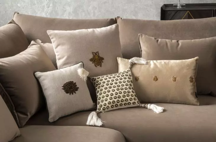 Soft appliqued pillows will complete the interior