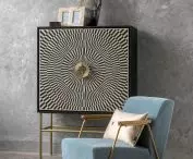 Patterned cabinet a strong accent in the interior