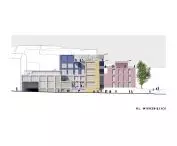 Wilderness Cultural Courtyard; eastern elevation