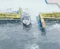 Bridge opens to ship flow