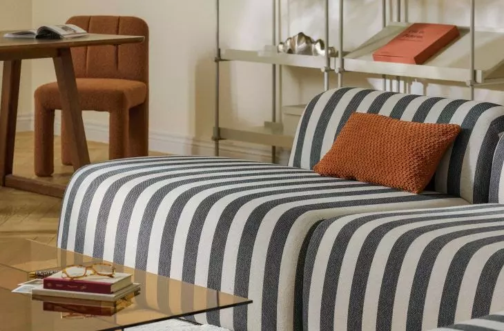 Geometric accents also help to organize the space