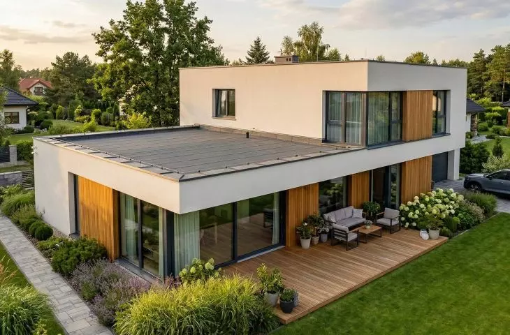 The flat roof in the Polish single-family home has become a mature, technically proven and growing alternative to tradition