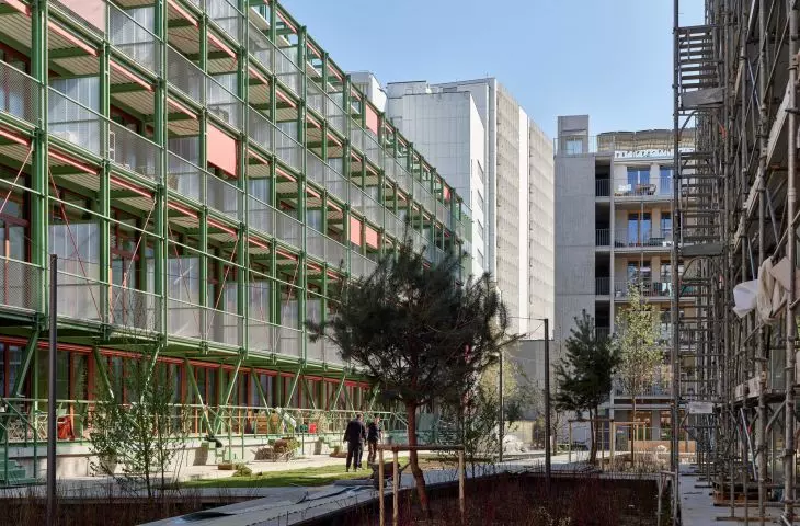 Redevelopment of a former wine warehouse in Basel, Switzerland, proj. by Esch Sintzel Architekten - winner of the European Collective Housing Award 2024 in the Renovation category