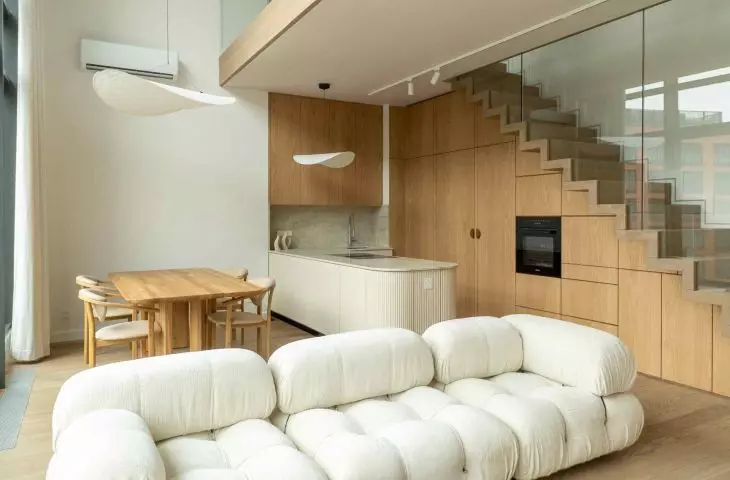 Two-level apartment in Powiśle district