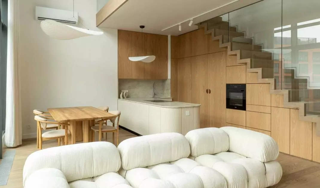Dwupoziomowy apartament na Powiślu