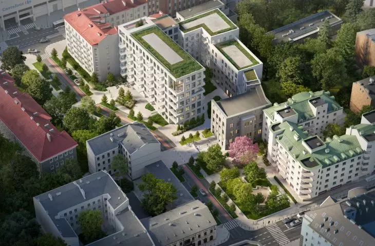 New housing estate on Brzeska Street in Warsaw