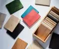 Samples of American wood: red oak, maple and cherry