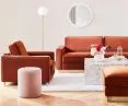 Terracotta-colored furniture