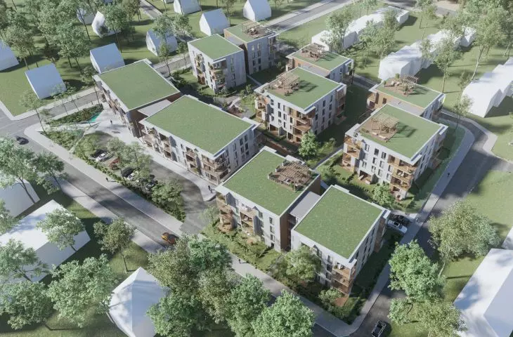 Oliwski Jar housing estate project, bird's eye view
