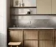 Mood Stories collection, Elm T PD7094 laminated board, Cocoa PU1515 and Marble Havana PK9038 countertop and headboard.
