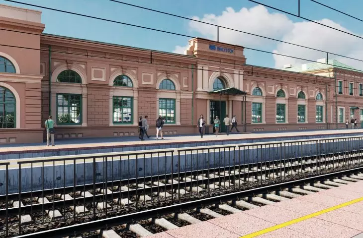 Bialystok railway station - visualization from the side of the platforms