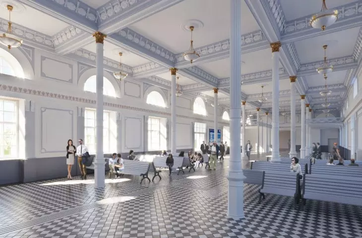 Bialystok railway station- visualization of the interior