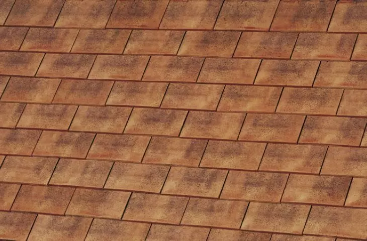 Terreal Rully ceramic roof tile color Champagne Sandfaced