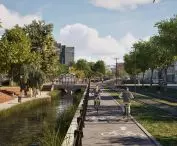 View along the reconstructed Bydgoszcz Canal towards the east, in the area of Multikino