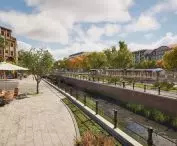 View of the reconstructed Bydgoszcz Canal in the eastern direction, in the area of Maksymiliana Jackowskiego Street