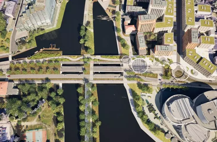 the mouth of the reconstructed Bydgoszcz Canal to the Brda in the area of Opera Nova