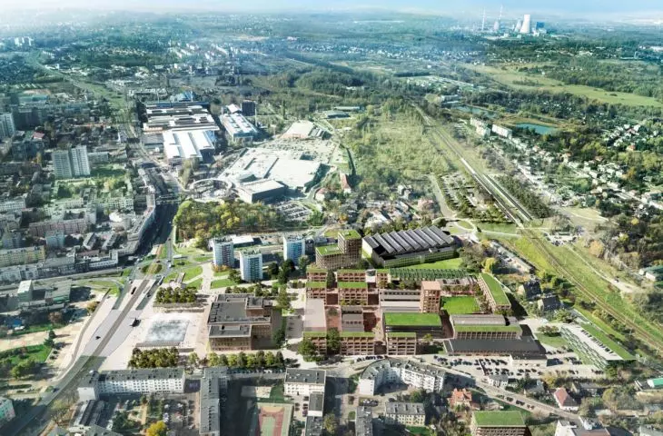 The new center of Dąbrowa Górnicza - view from the east