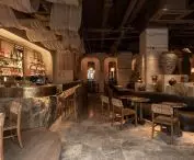 the interior is diversified with a variety of materials and textures