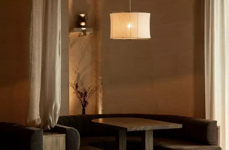 cozy alcove with semi-circular seat