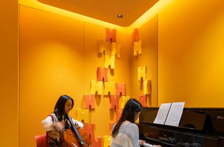 Music classrooms at Western Academy in Beijing