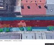 Comparison of the width of the roadway and pedestrian routes on George Zulawski Street