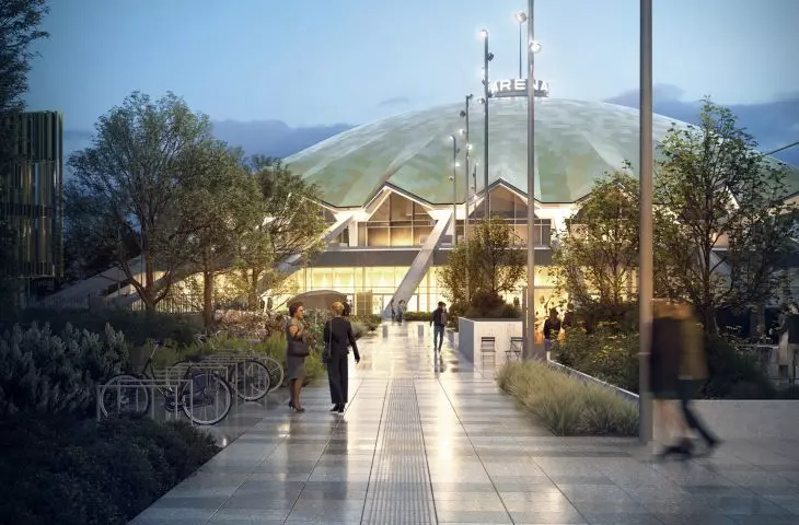 Hala widowiskowo-sportowa Arena po przebudowie, wizualizacja, proj. CDF Architekci