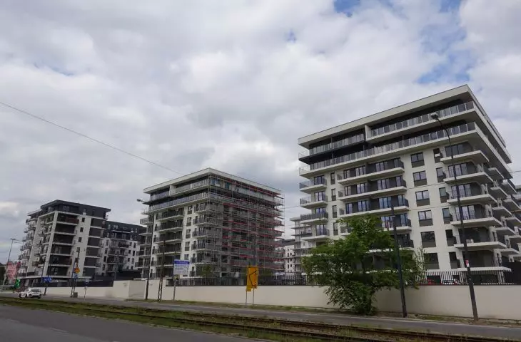 One of the new multi-family housing complexes in Lodz. 