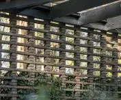 detail of the openwork façade