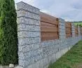 Premium gabion fence with wood
