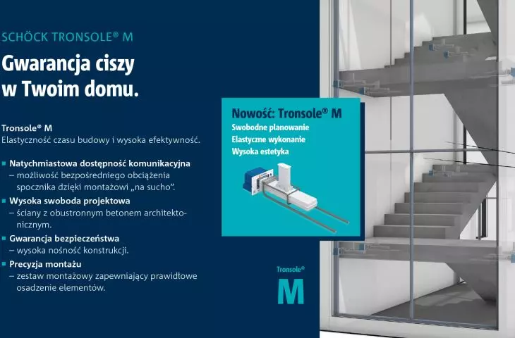 Tronsole® M – kluczowy element izolacji akustycznej dla nowoczesnych prefabrykowanych klatek schodowych