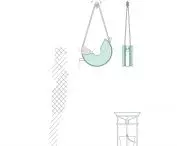 A suspended version of the washroom