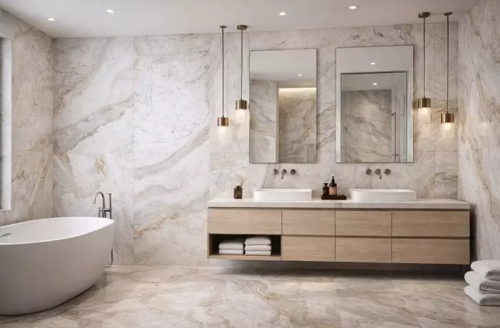 Volaks polished marble tiles
