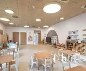 Heradesign natural wood wool ceilings take care of nursery-friendly acoustics in every room