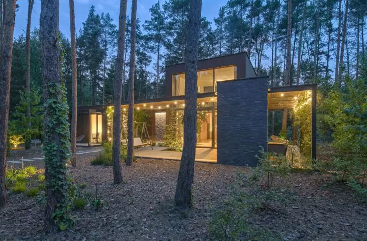 view of the house at night