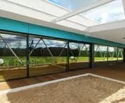 Sandbox built into the terrace