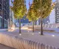 Dynamic, organic bench form combining utilitarian function with expressive sculpture