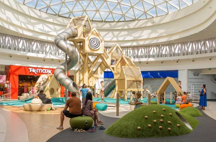 Multi-level playground to develop a child's motor skills, imagination and independence