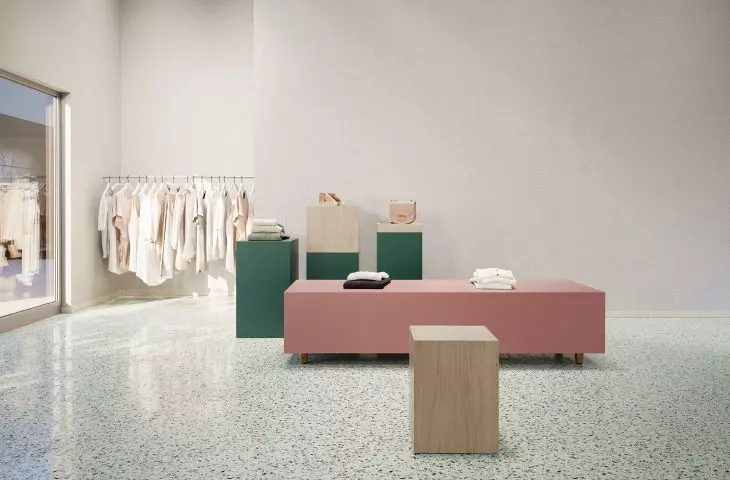 Shopfitting: a coherent design concept using the DST system © Pfleiderer Deutschland GmbH