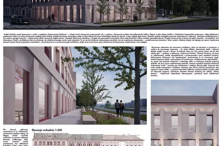 Design of a multifunctional office center dedicated to the creative industry
