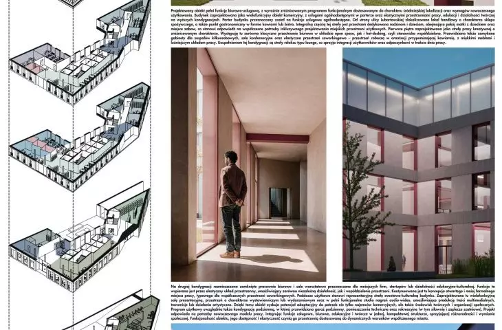 Design of a multifunctional office center dedicated to the creative industry