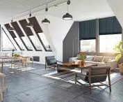 Roller blinds for the attic protect against excessive sunlight